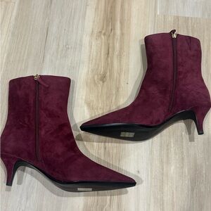 Elegant Burgundy Ankle Boots